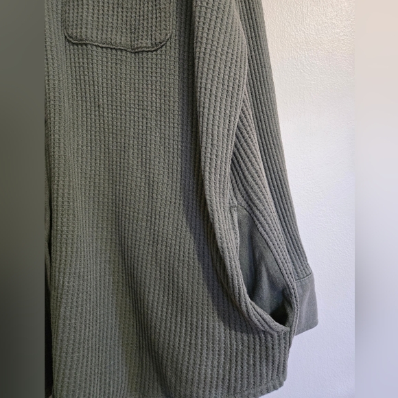 NWOT Terra & Sky Women's Plus Size Button Down Waffle Knit Shirt - Picture 6 of 9